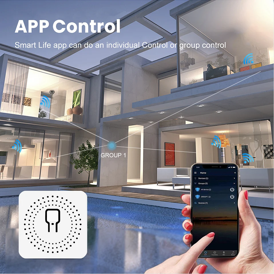 Mini Smart Wi-Fi Switch Wireless Remote Control Timer Switch Relay Module, One On Single Control, for Controlling Household Appliances