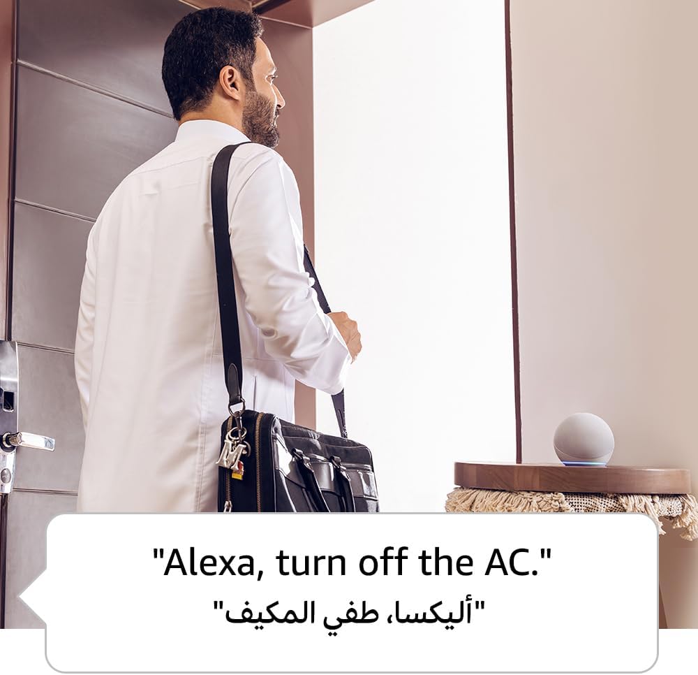 Echo (4th Gen) | smart bluetooth speaker with Alexa and premium sound | Use your voice to control your smart home devices, play Music or the Quran, and more (speaks English & Khaleeji)