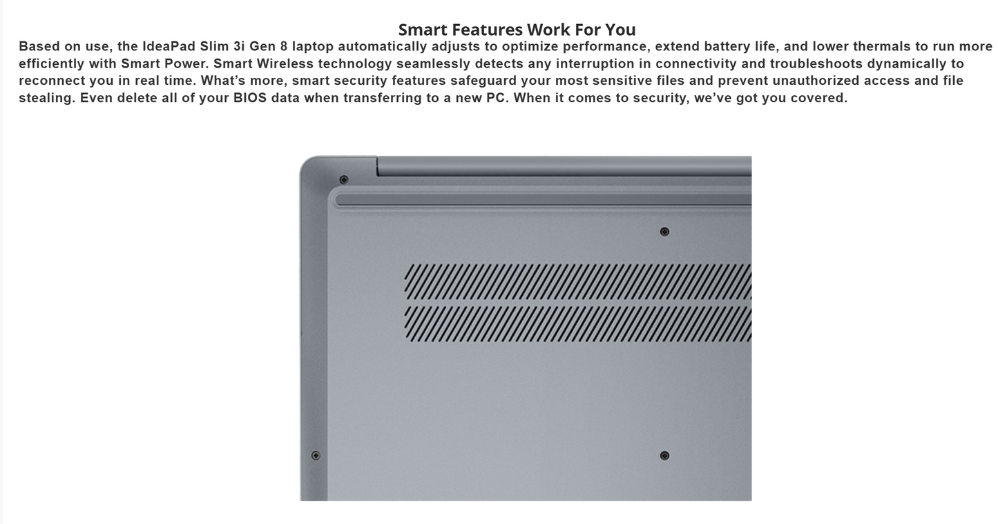 lenovo NEW IdeaPad Slim 3 (2024) 13th Gen Intel Core i3 6-Cores w/ DDR5 Memory & Full HD Display - Arctic Grey
