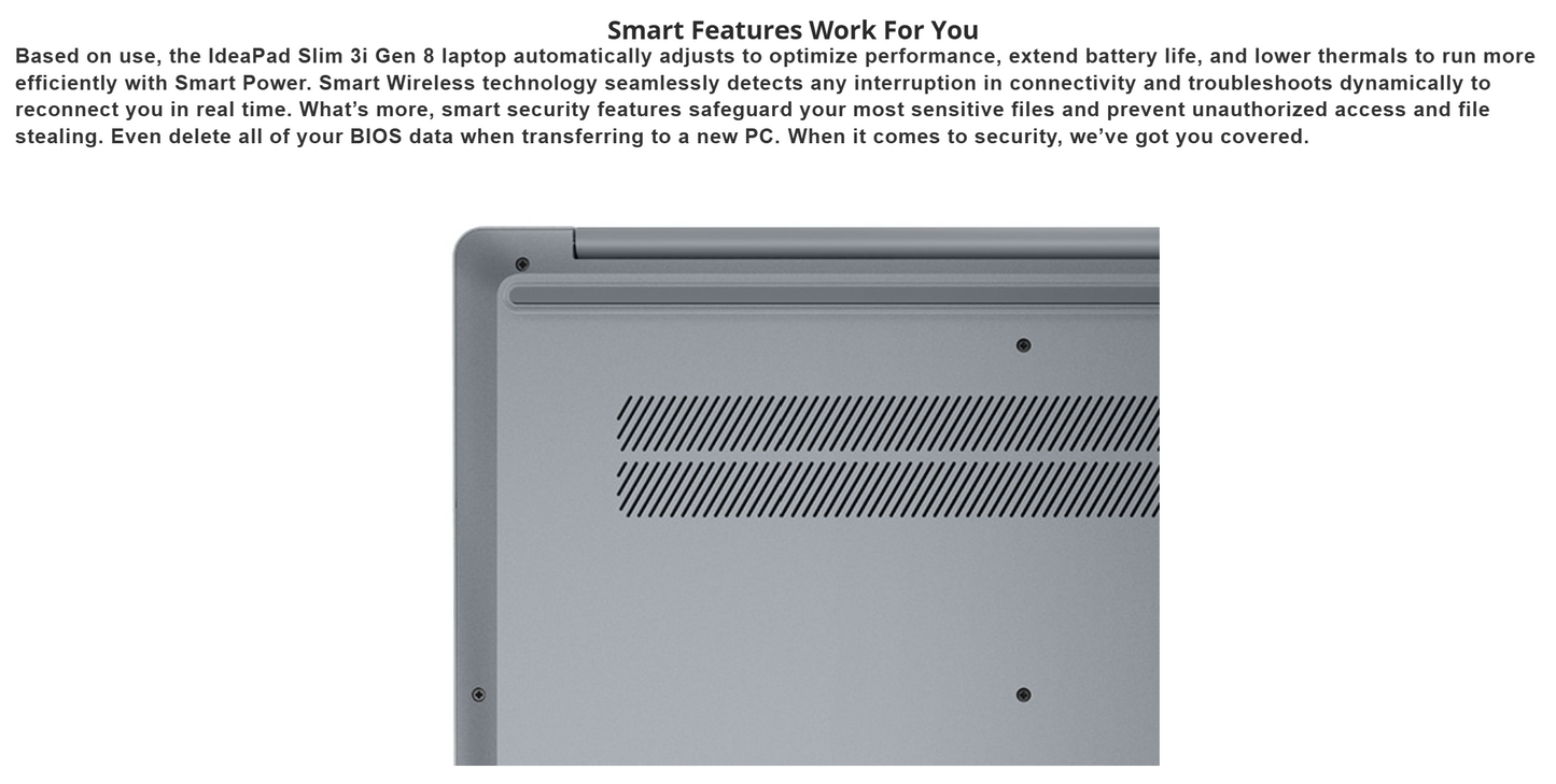 Lenovo NEW IdeaPad Slim 3 (2024) 13th Gen Intel Core i3 6-Cores w/ DDR5 Memory & 512GB SSD Storage - Arctic Grey