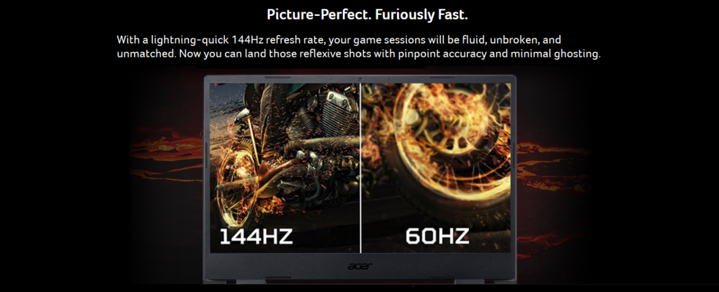 Acer Nitro V15 (2024) ANV15-51- 59RM 13Gen Intel Core i5 10-Cores w/ DDR5 Memory & Nvidia RTX 2050 4GB & 144 Hz Display (Customized) - Black