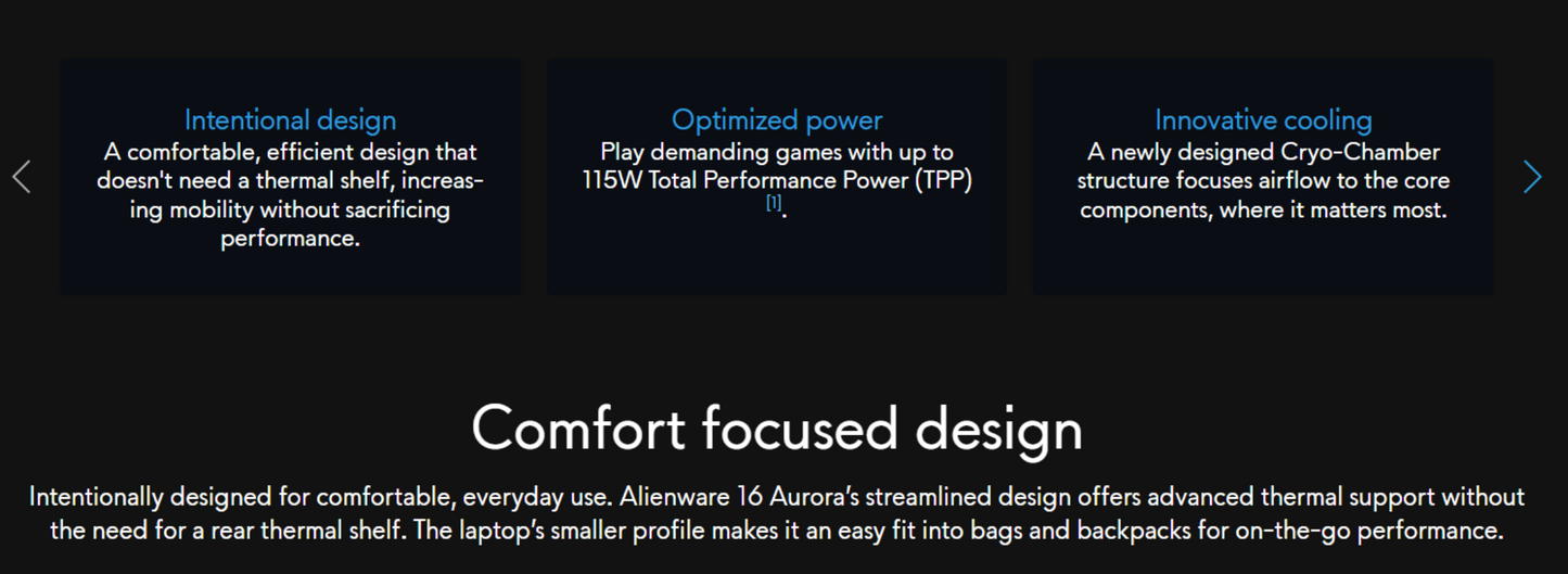 Dell Alienware 16 Aurora (2025) Intel Core 5 210H Series 2 8-Cores w/ Nvidia RTX 4050 6GB DDR6 & 16" 2.5K IPS 120Hz Display , Interstellar Indigo