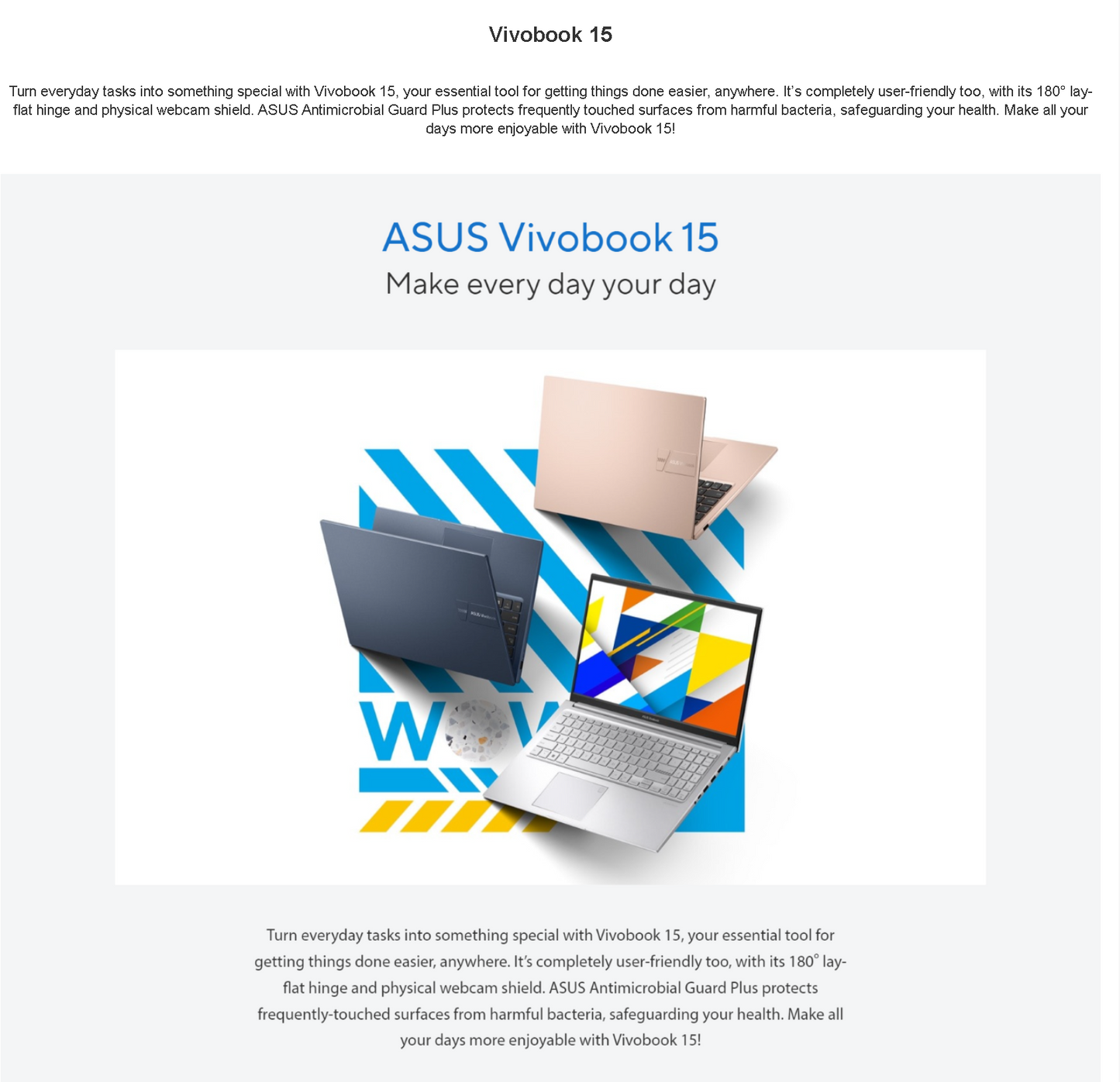 ASUS Vivobook 15 (2025) F1504 Intel Core 5 10-Cores Fast Charge Better Sound Military-Grade Standard & Backlit Keyboard , Cool Silver