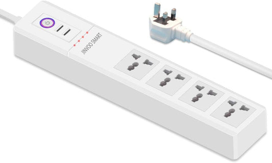 Wi-Fi smart power strip Wi-Fi Surge Protector Voice Control with Alexa & Google Home 4 AC Outlets 2 USB Port APP Individual Control Timing Schedule Overload Protection No Hub Required BC Certified