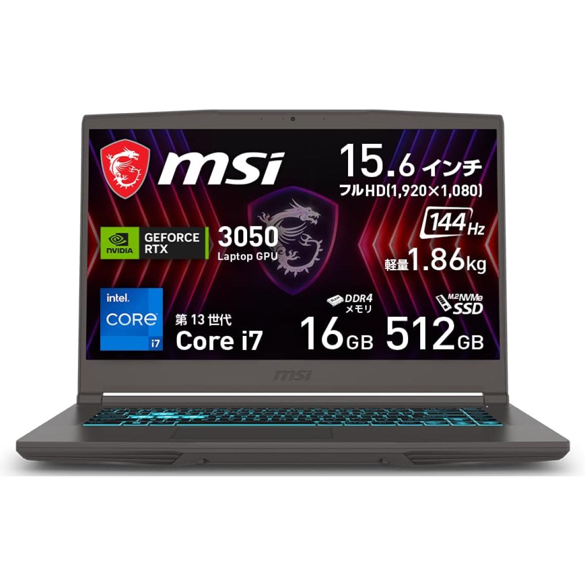 MSI Thin 15 B13VE Gaming (2023) 13Gen Intel Core i7 10-Cores w/ Nvidia RTX 4050 6GB & 144Hz Display - Grey