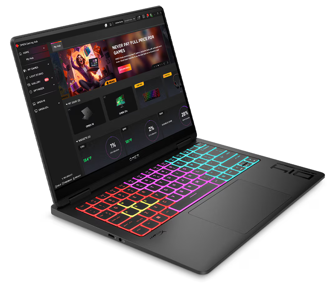 HP OMEN Transcend 14 (2025) 14- fb1002ne NEW Intel Core Ultra 9 Gen II 285H 16-Cores w/ NVIDIA RTX™ 5070 8GB DDR7 & 3K OLED 120Hz Display , Shadow Black