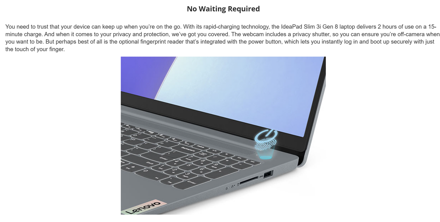 Lenovo NEW IdeaPad Slim 3 (2024) 13th Gen Intel Core i3 6-Cores w/ DDR5 Memory & 512GB SSD Storage - Arctic Grey