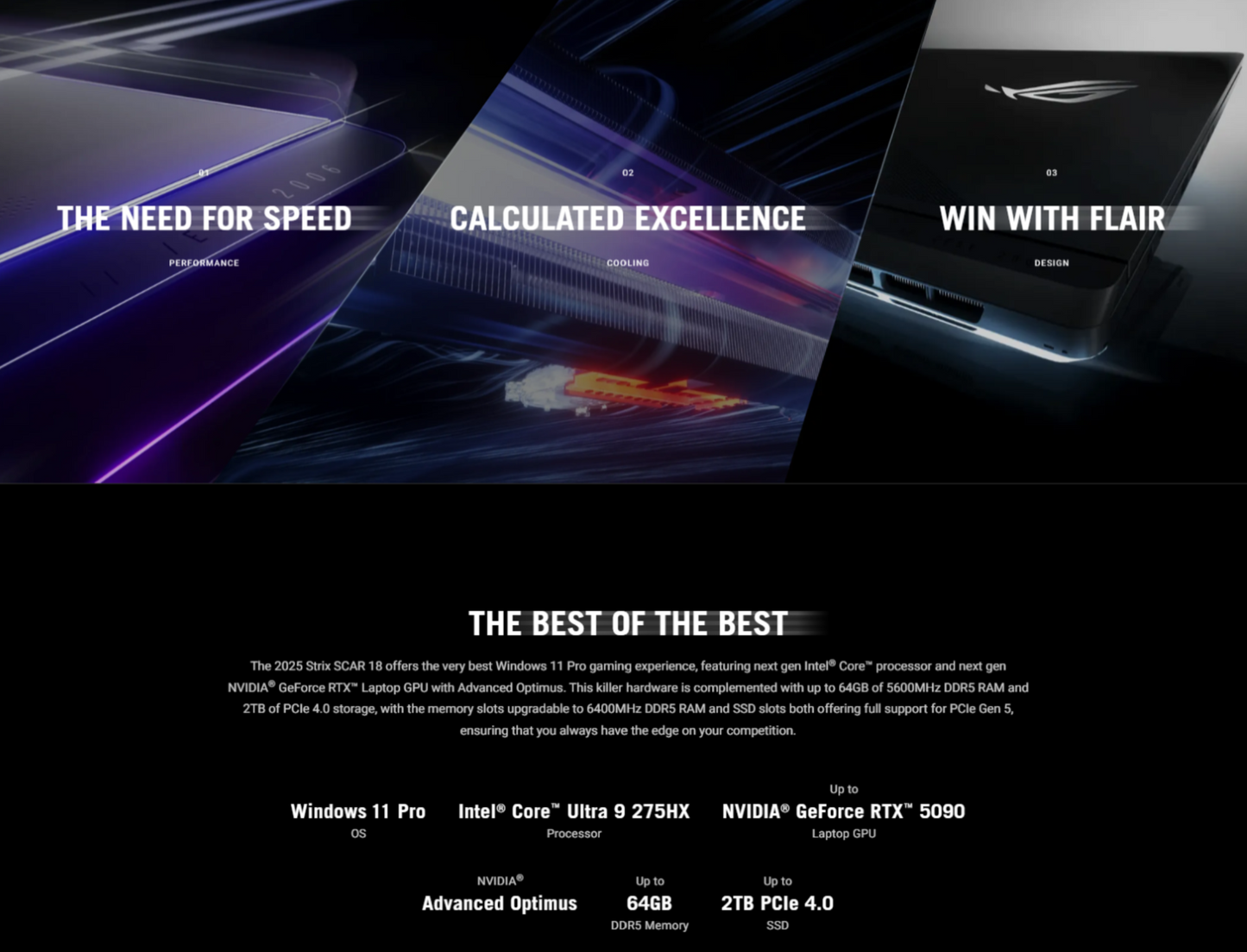 ASUS ROG Strix SCAR 18 (2025) G835LX NEW Intel Core Ultra 9 Gen II 275HX 24-Cores w/ NVIDIA RTX™ 5090 24GB DDR7 & ROG Nebula HDR Mini LED 2.5K 240Hz Display ((Bundle)) , Off Black