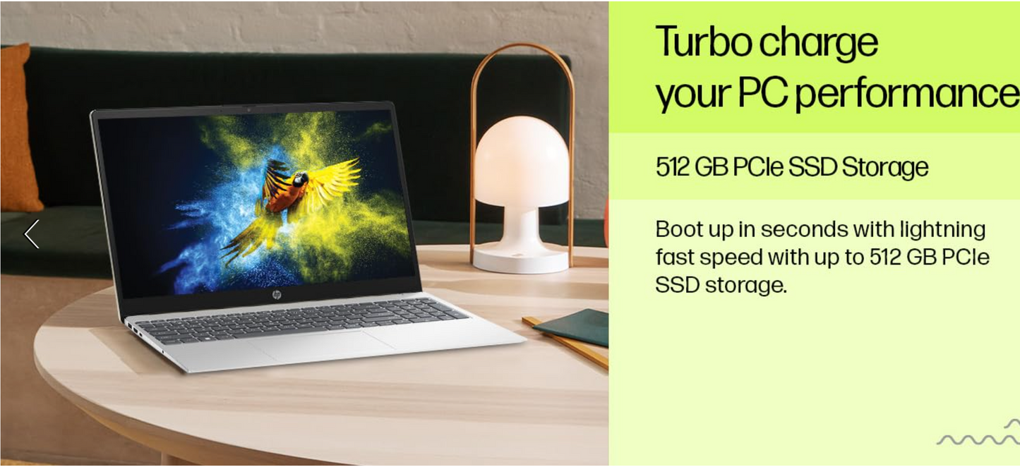 HP Laptop 15-fd0268ne (2025) NEW Intel 13Gen Core i5 10-Cores Slim Design w/ Backlit Keyboard (Customized) Bundle ((HP BackPack + HP Z3700 Mouse)) - Silver