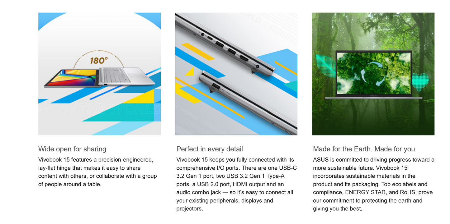 ASUS NEW Vivobook 15 (2023) X1504VA NEW 13th Gen Intel Core i7 10-Cores Thin & Light Military-Grade - Silver