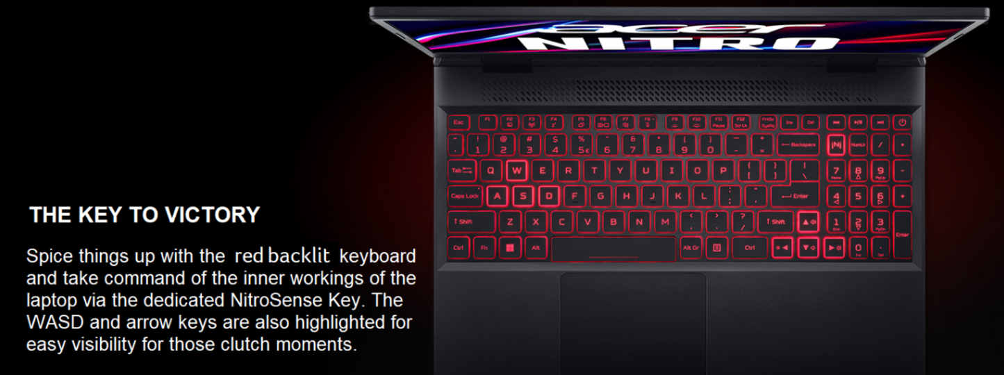 Acer Nitro V15 (2024) ANV15-51- 59RM 13Gen Intel Core i5 10-Cores w/ DDR5 Memory & Nvidia RTX 2050 4GB & 144 Hz Display (Customized) - Black