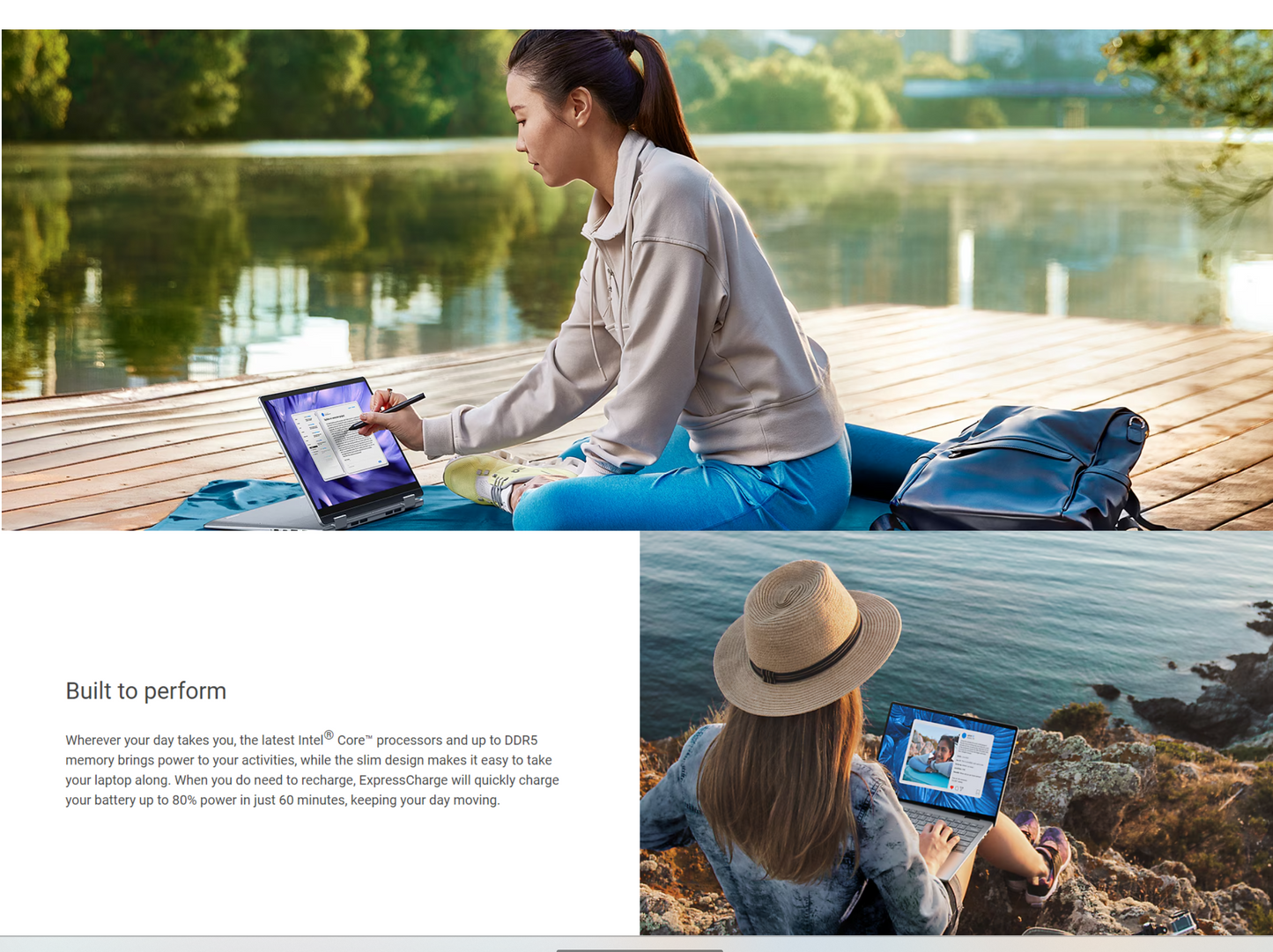 DELL Inspiron 14 7440 (2024) NEW Intel Core 5 10-Cores 2-in-1 Touch Display w/ 360° Touch Display & Fast Charge - Ice Blue