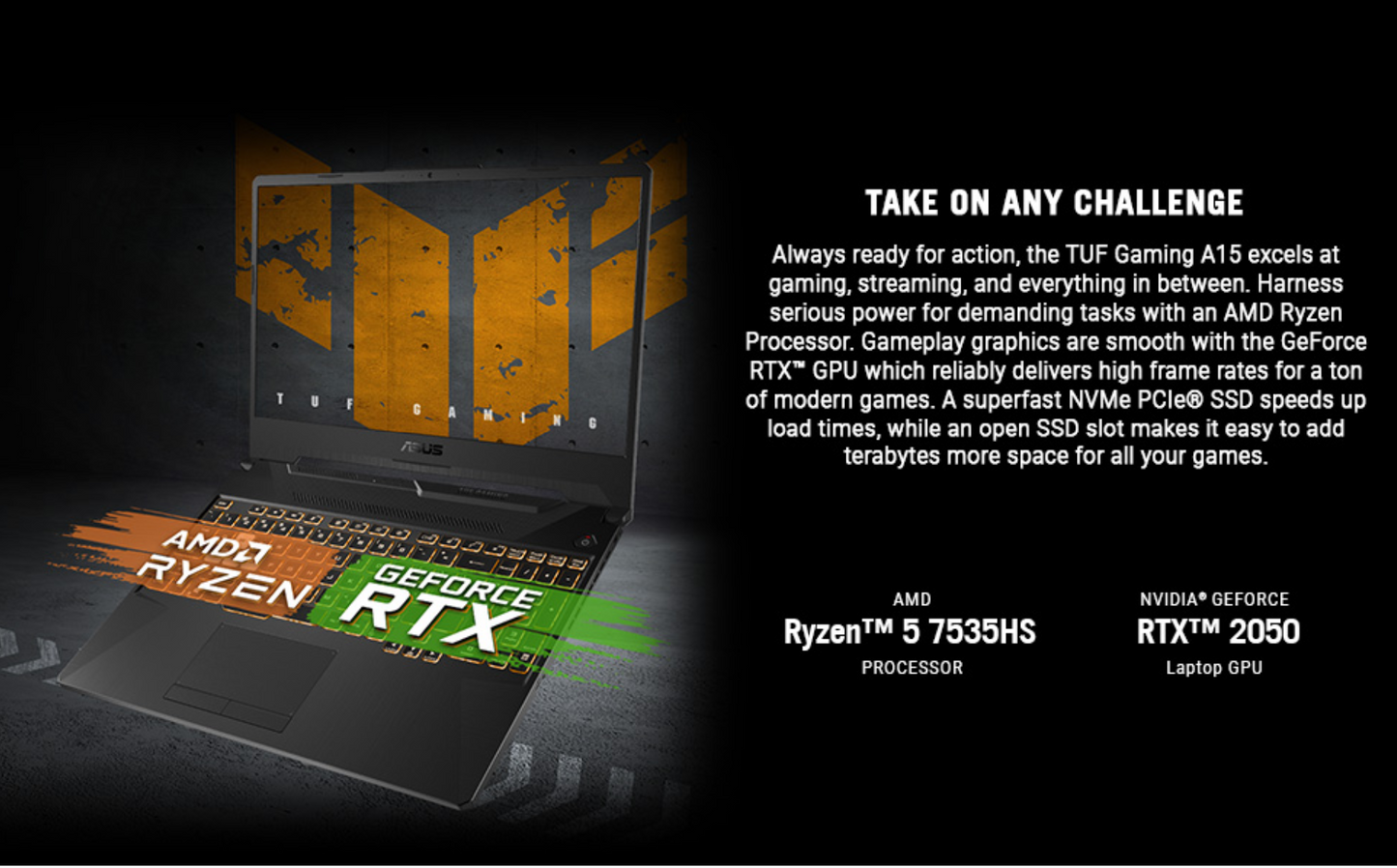 ASUS TUF Gaming A15 (2024) FA506NFR NEW 7Gen AMD Ryzen 7 7435HS 8-Cores w/ Nvidia RTX 2050 4GB & 144Hz Display - Mecha Grey