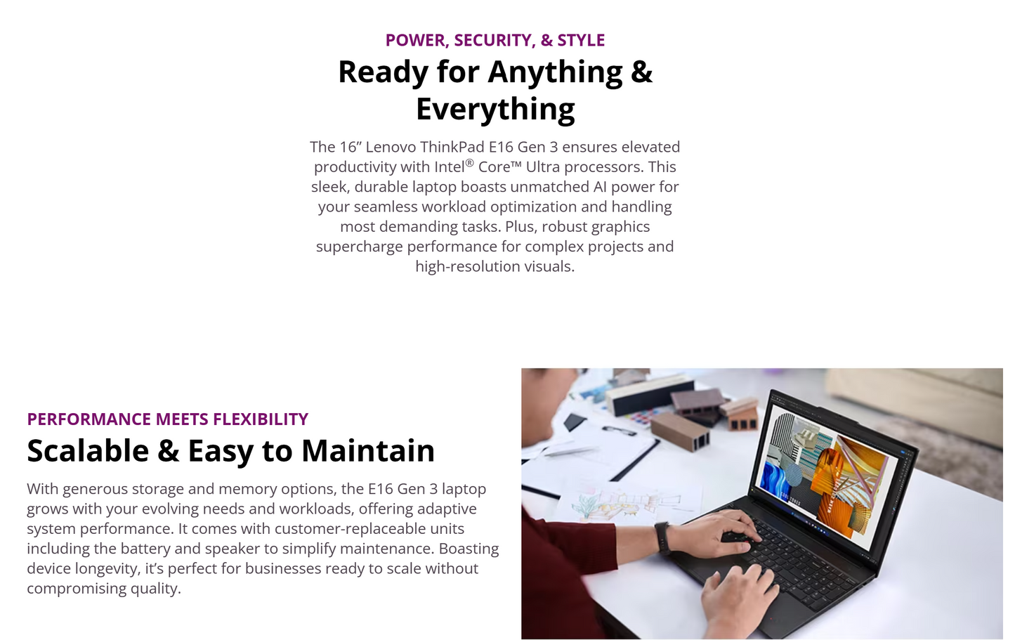 Lenovo NEW ThinkPad Edge E16 Gen 3 (2025) Intel® Ultra 5 Gen II 225U 12-Core Intel® AI Boost w/ DDR5 Memory & Backlit keyboard