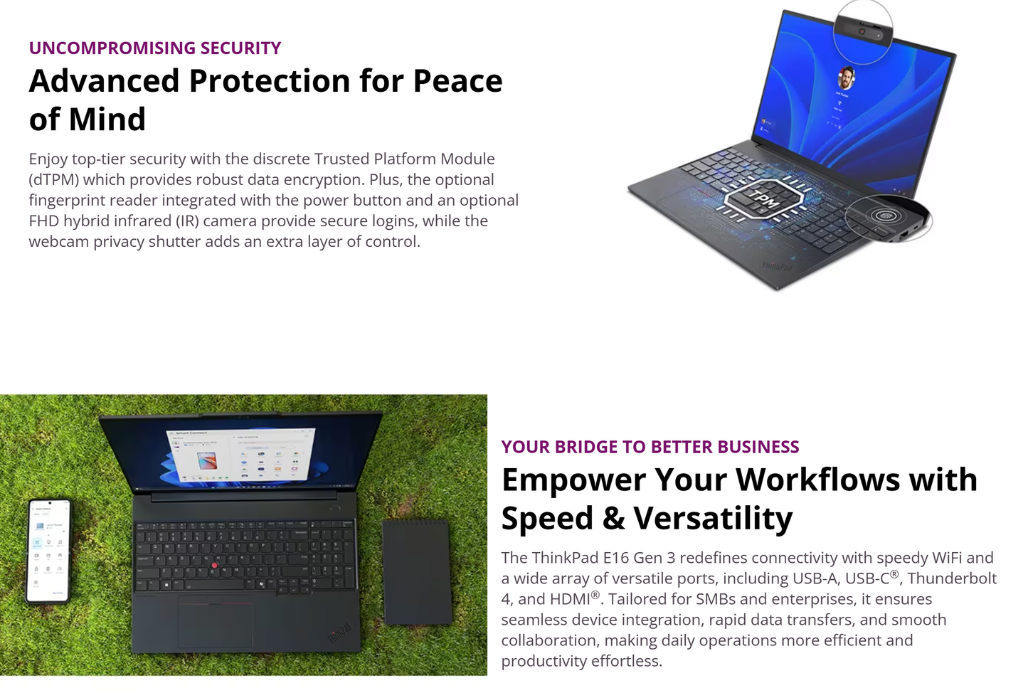 Lenovo NEW ThinkPad Edge E16 Gen 3 (2025) Intel® Ultra 5 Gen II 225U 12-Core Intel® AI Boost w/ DDR5 Memory & Backlit keyboard