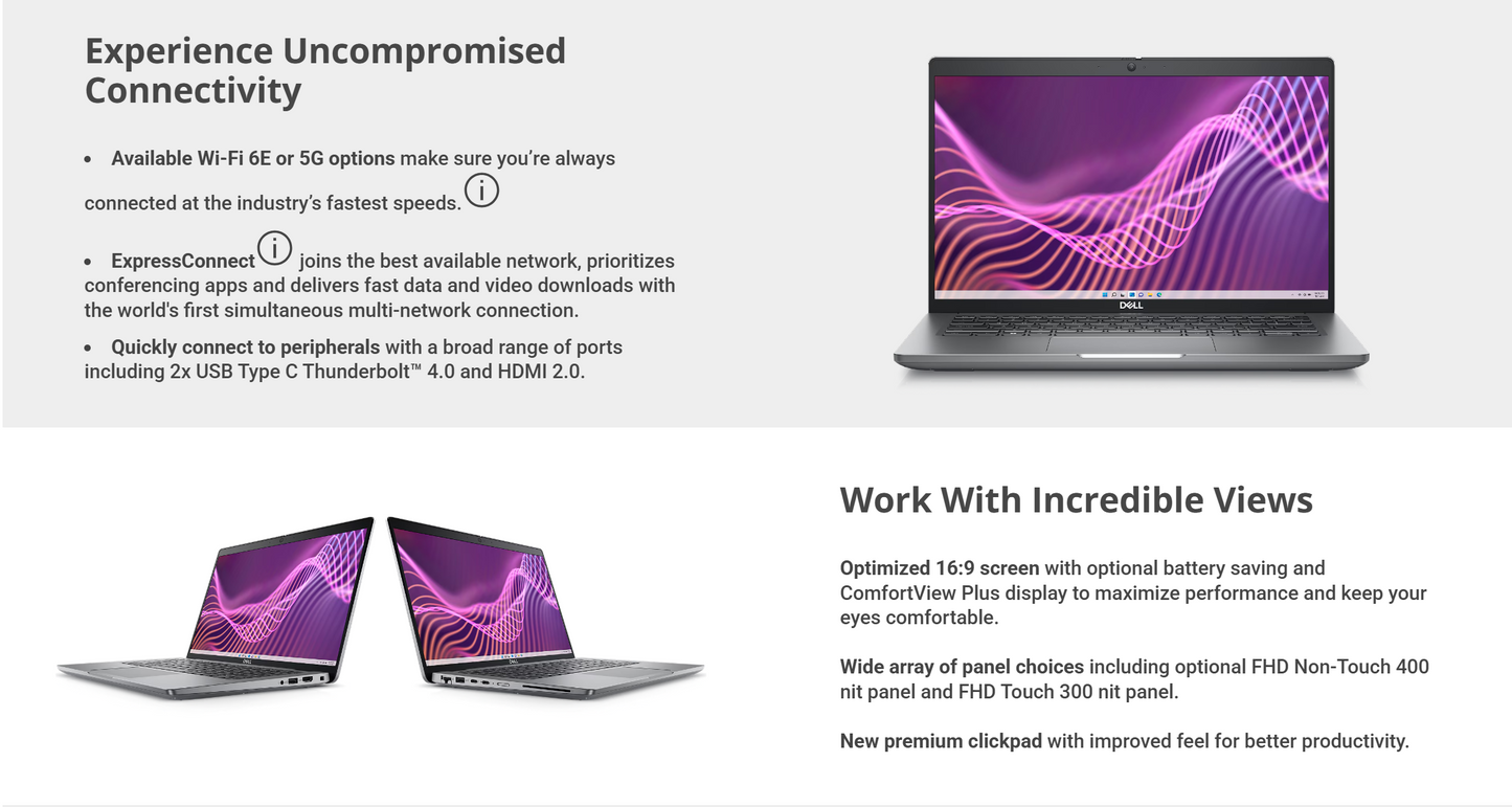 Dell Latitude NEW 5440 14 (2023) Intel Core i5 13Gen 10-Core Business Cass w/ Enhanced Security & Cooling - 3 Years Warranty