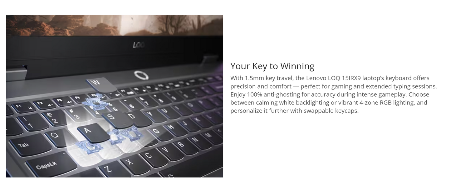 Lenovo LOQ Gaming (2024) NEW 13Gen Intel Core i7 13650HX 14- Cores w/ AI Engine+ LA1 Chip Nvidia & RTX 3050 6GB & IPS 144Hz Display - Luna Grey