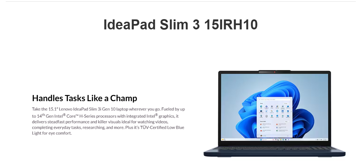 Lenovo NEW IdeaPad Slim 3 (2025) 13th Gen Intel Core i7 13620H 10-Cores HighPerformance Processor w/ DDR5 Memory & IPS Full HD Display - Luna Grey