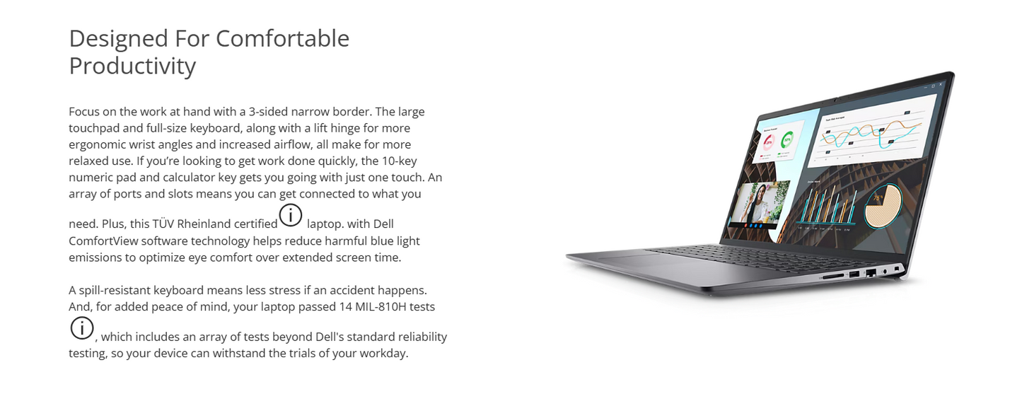 Dell Vostro 3530 (2023) NEW 13Gen Intel Core i7 10-Core Budget-Friendly Business Class w/120Hz Display (Customized) - Carbon Black