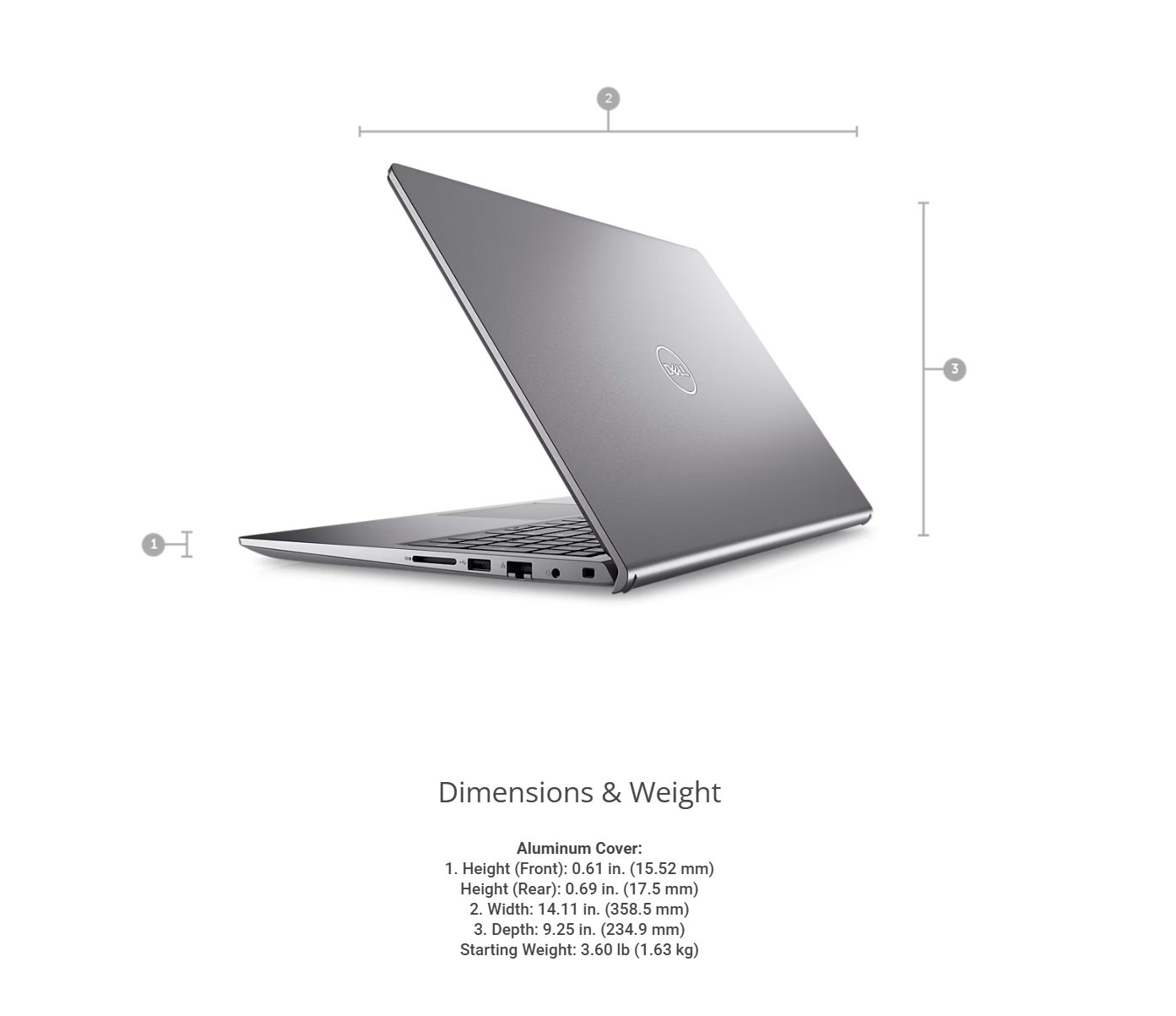 Dell Vostro 3530 (2023) NEW 13Gen Intel Core i7 10-Core Budget-Friendly Business Class w/120Hz Display (Customized) - Carbon Black