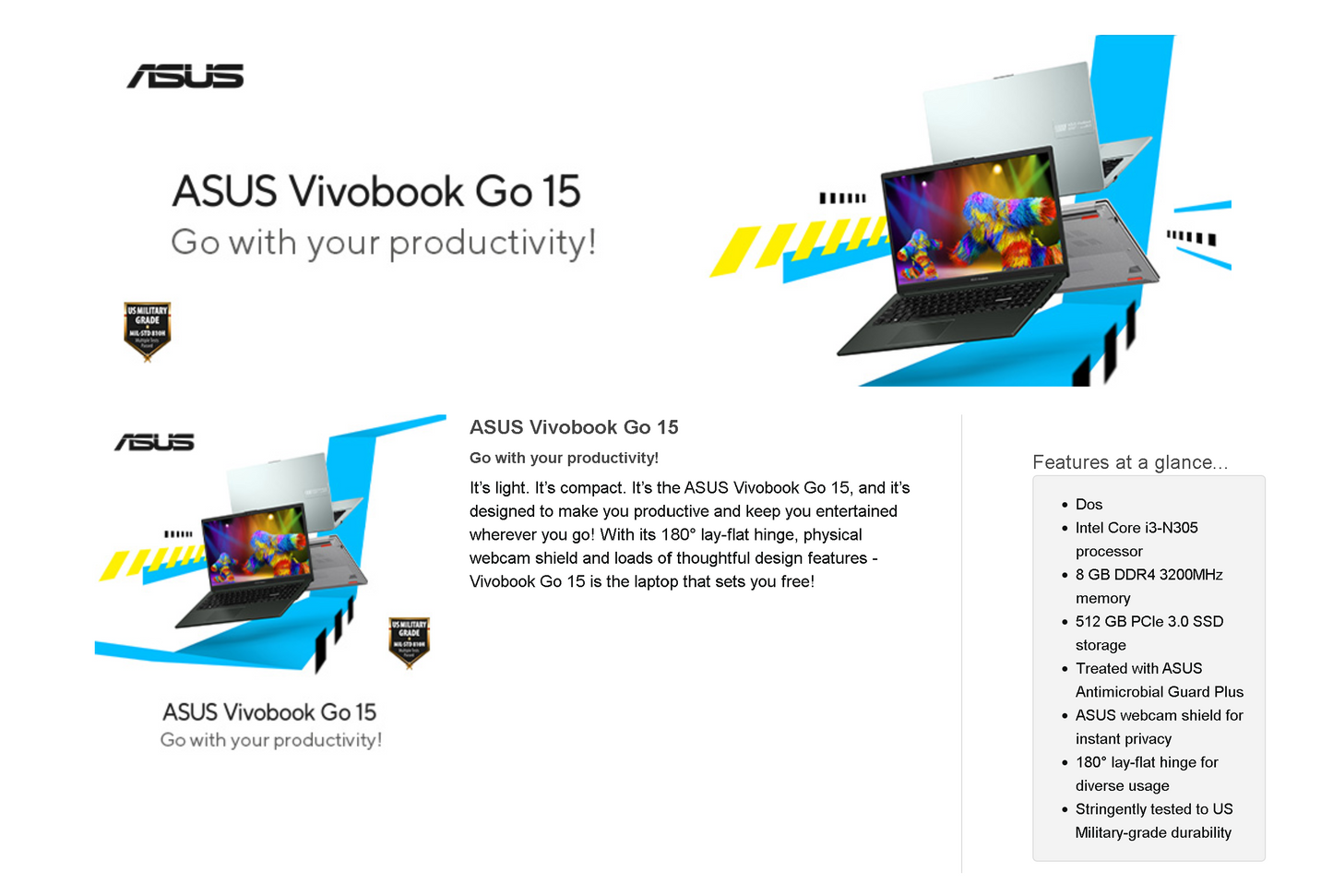 ASUS Vivobook 15 E1504GA (2024) 13th Gen Intel Core i3 8-Cores w/ Fast Charge & Windows 11 Pre-Installed - Cool Silver