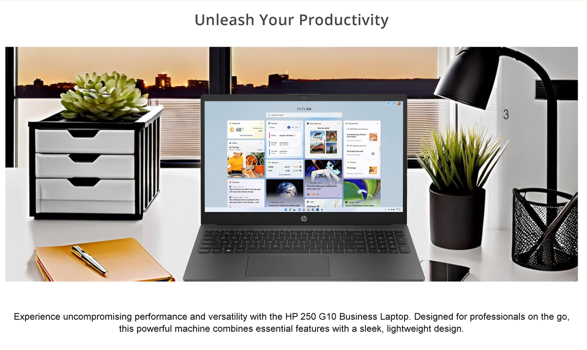 HP Essential 250 G10 (2025) NEW Intel Core 3 100U 6-Core Budget-Friendly Business-Ready - Dark Ash Silver