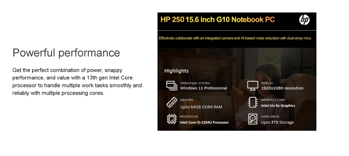 HP Essential 250 G10 (2025) NEW Intel Core 3 100U 6-Core Budget-Friendly Business-Ready - Dark Ash Silver