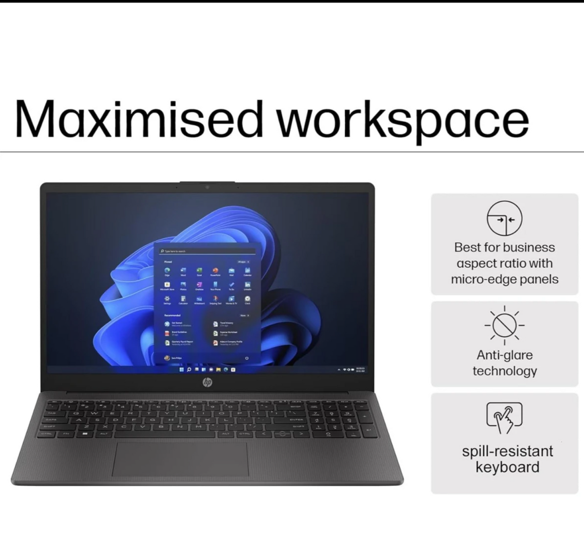HP Essential 250 G10 (2025) NEW Intel Core 3 100U 6-Core Budget-Friendly Business-Ready - Dark Ash Silver