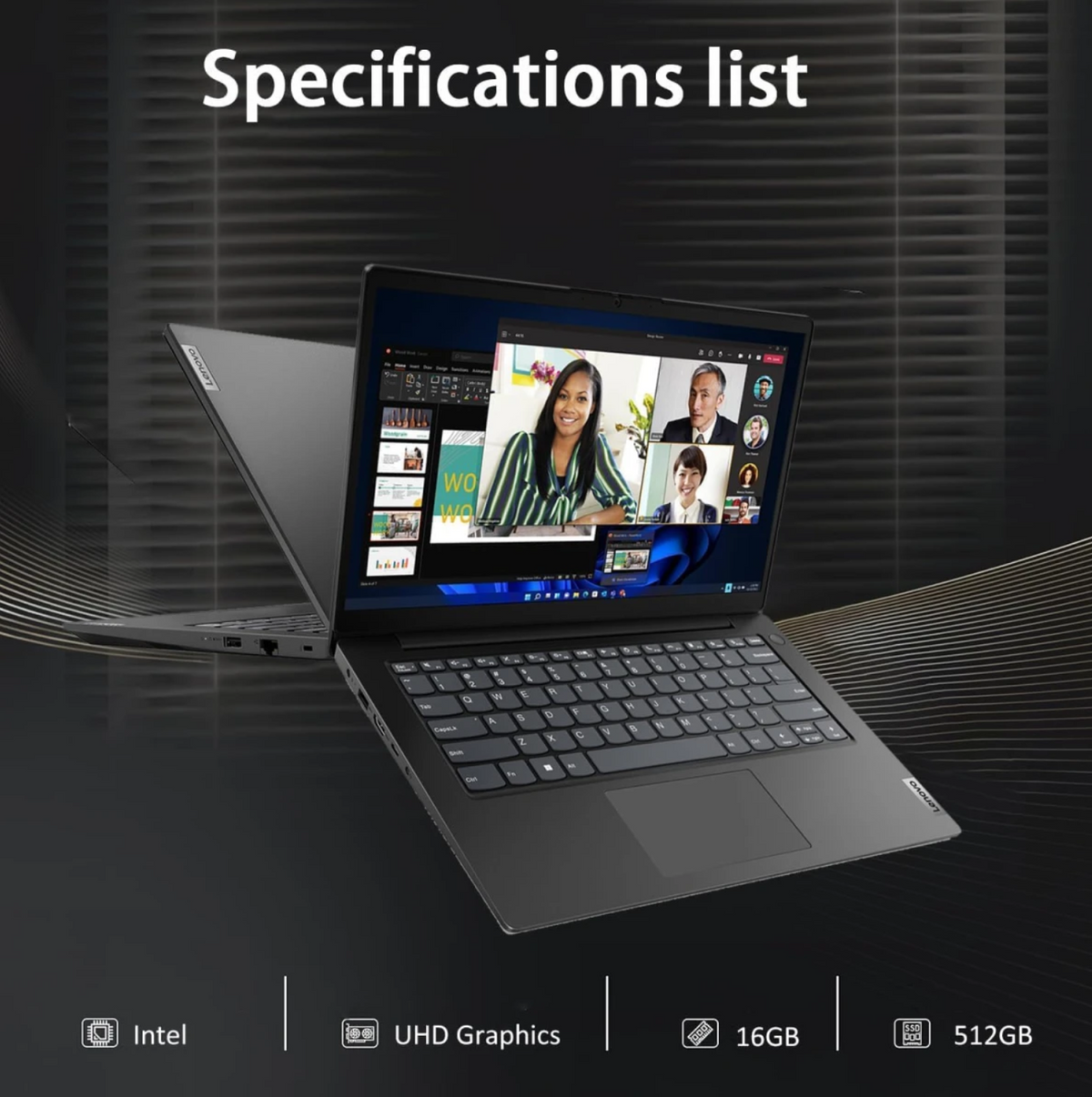 Lenovo V14 G4 (2025) 13th Gen Intel Core i7 13620H 10-Cores w/ HighPerformance Processor Business Class & Pre-Installed Windows 11 - Black