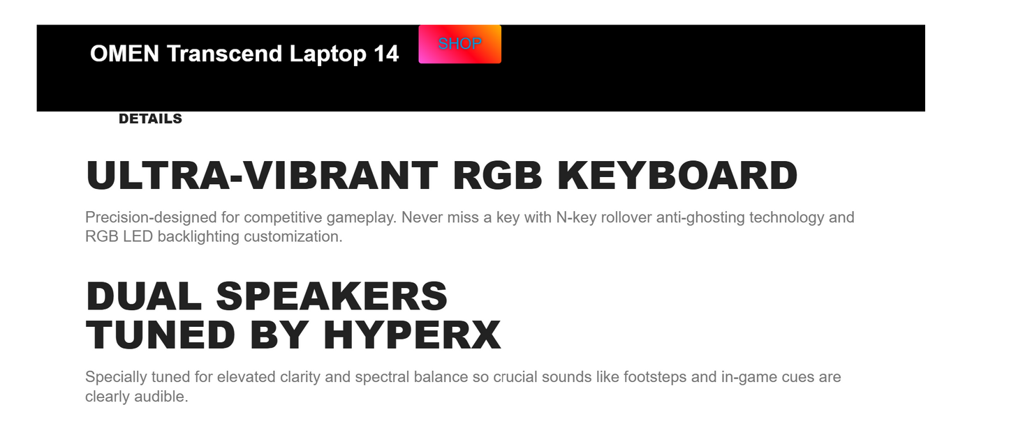 HP OMEN Transcend 14 (2025) 14- fb1002ne NEW Intel Core Ultra 9 Gen II 285H 16-Cores w/ NVIDIA RTX™ 5070 8GB DDR7 & 3K OLED 120Hz Display , Shadow Black