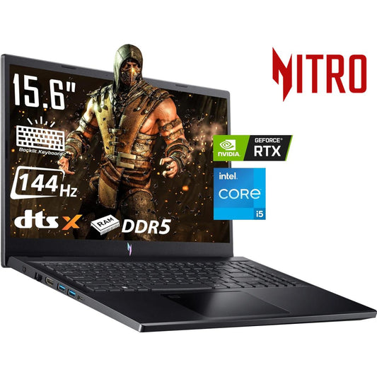 Acer Nitro V15 (2024) ANV15-51- 59RM 13Gen Intel Core i5 10-Cores w/ DDR5 Memory & Nvidia RTX 2050 4GB & 144 Hz Display (Customized) - Black