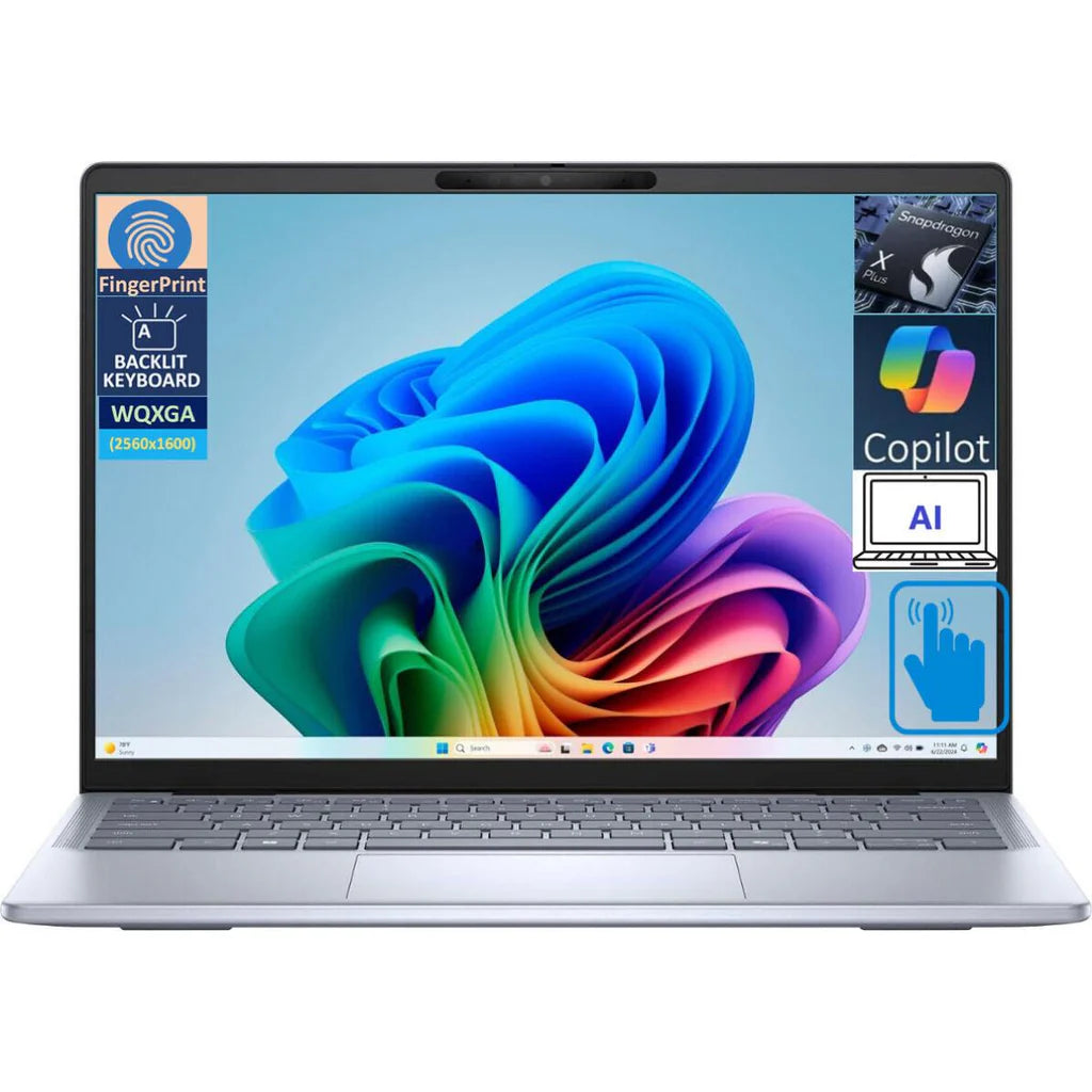 Dell Latitude 7455 (2024) Power your workflow with AI PC NEW Snapdragon X Plus 10-Cores AIPowered w/ Long Battery Life & IPS 2.5K Touch Screen , Gray