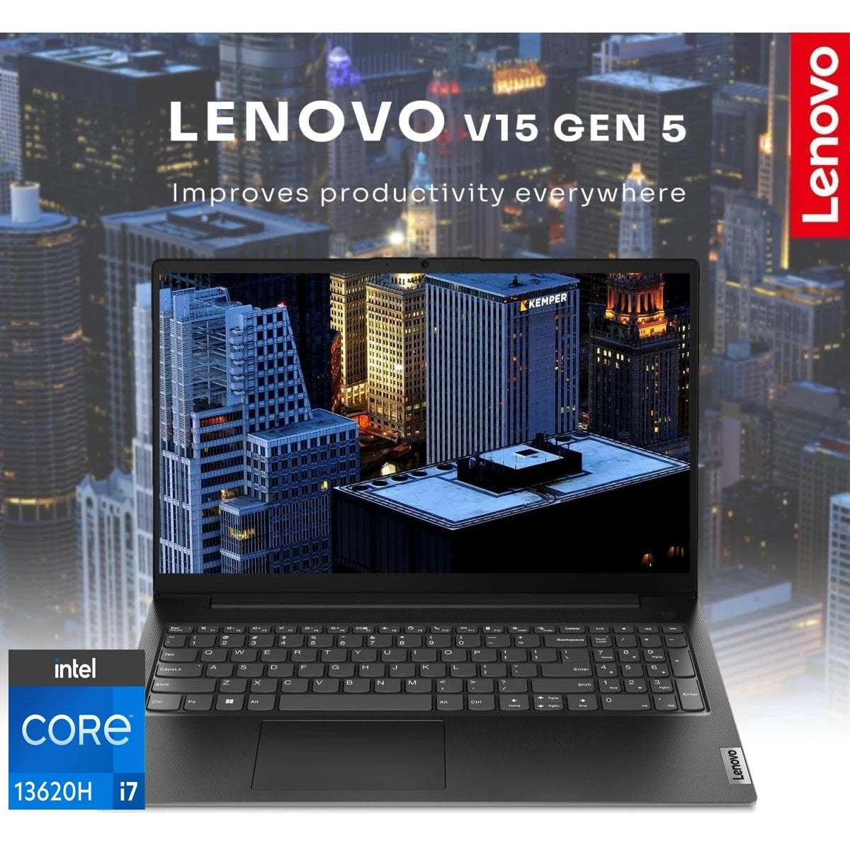 Lenovo V15 G5 (2025) NEW 13th Gen Intel Core i7 13620H 10-Cores w/ High-Performance Processor Business Class & 2 Years Warranty - Black